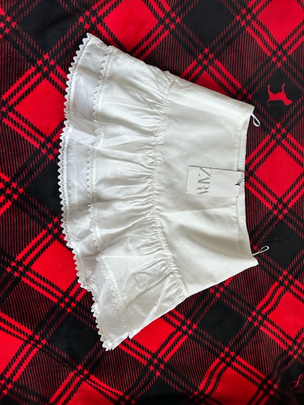 zara White Lace Tiered Mini Skirt NWT Cottagecore Summer - Picture 2 of 4